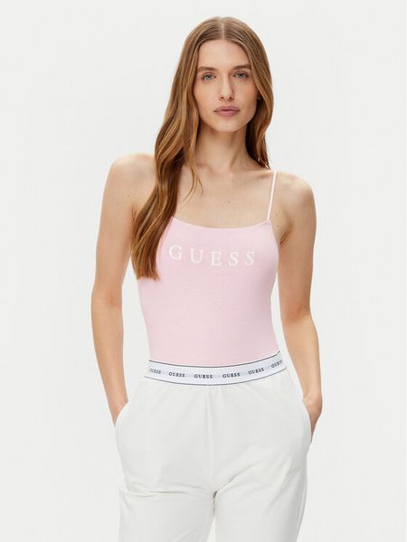 Guess Body O5RM11 KBBU1 Beżowy. Brązowe body Guess, z aplikacjami, z syntetyku. Za 79.99 zł.