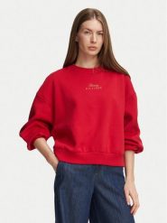 Tommy Hilfiger Bluza WW0WW51724 Czerwony Relaxed Fit. Czerwone bluzy damskie Tommy Hilfiger, l, bez wzorów, bez ramiączek, bez kaptura. Za 529.99 zł.
