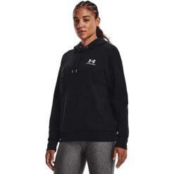 Damska polarowa bluza z kapturem Under Armour Essential w kolorze czarnym. Białe bluzy damskie Under Armour, m, bez wzorów, z bawełny, sportowe, bez ramiączek, z kapturem. Za 350.99 zł.