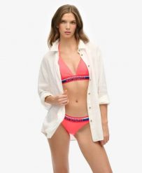 Superdry Classic Stripe Bikini Bottoms z recyklingowanego poliestru i elastanu. Czerwone stroje kąpielowe damskie Superdry, bez wzorów, z elastanu. Za 118.00 zł.