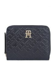 Tommy Hilfiger Portfel Th Refined Med Za Mono AW0AW15755 Czarny. Czarne portfele damskie Tommy Hilfiger, ze skóry. Za 239.99 zł.