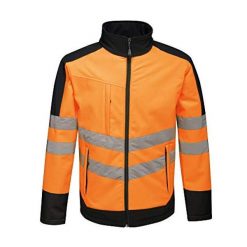 Kurtka Softshellowa Unisex Dla Dorosłych HiVis Odblaskowy Materiał. Brązowe kurtki męskie Regatta, xl, bez wzorów, z materiału, sportowe, bez kaptura. Za 247.99 zł.