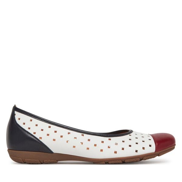 Baleriny Gabor. Białe balerinki damskie Gabor, bez wzorów, bez obcasa, bez zapięcia. Za 319.99 zł.