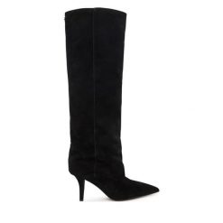 Kozaki Guess. Czarne kozaki damskie Guess, z aplikacjami, bez obcasa, na szpilce, bez zapięcia. Za 1,059.00 zł.