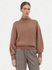 HUGO Sweter Sorellenio 50569389 Brązowy jasny Relaxed Fit. Brązowe swetry nierozpinane damskie Hugo, m, bez wzorów, z wełny, bez kołnierzyka, bez ramiączek. Za 799.99 zł.