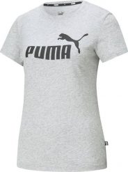 Puma Koszulka damska PUMA ESS LOGO TEE LIGHT GRAY HEATHER M. Brązowe bluzki damskie Puma, m, bez wzorów, bez kołnierzyka, bez ramiączek. Za 82.99 zł.