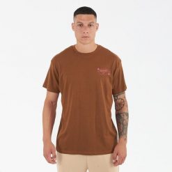 Koszulka bawełniana BIGGER brązowa. Brązowe bluzki damskie Legea, bez wzorów, z bawełny, sportowe, bez kołnierzyka, bez ramiączek. Za 52.00 zł.