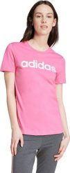 Adidas Koszulka damska adidas Loungewear Essentials Slim Logo Tee różowa IY9191 M. Czerwone bluzki damskie Adidas, m, bez wzorów, bez kołnierzyka, bez ramiączek. Za 91.94 zł.