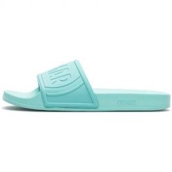 Klapki damskie Colmar Slipper Logo. Niebieskie klapki damskie Colmar, bez wzorów, z gumy, bez obcasa, bez zapięcia. W wyprzedaży za 59.99 zł.