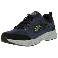 Buty trekkingowe męskie, Skechers Oak Canyon. Niebieskie trekkingi męskie Skechers, na lato, z materiału, przed kostkę, bez zapięcia. Za 229.00 zł.