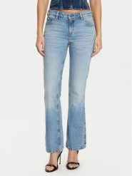Guess Jeans Jeansy W5RA1SD5M4A Niebieski Regular Fit. Niebieskie jeansy damskie Guess Jeans, z aplikacjami, z bawełny. Za 359.99 zł.
