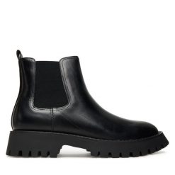 Sztyblety Guess. Czarne botki męskie Guess, z aplikacjami, bez obcasa, bez zapięcia. Za 679.99 zł.