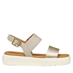 Sandały Geox. Żółte sandały damskie Geox, bez wzorów, bez obcasa, na płaskiej podeszwie, bez zapięcia. Za 269.99 zł.