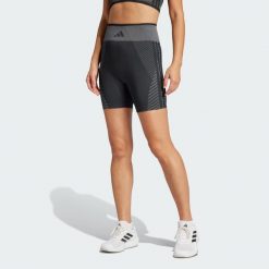 Legginsy Knitted Training 5". Czarne legginsy damskie Adidas, bez wzorów, z materiału. Za 159.00 zł.