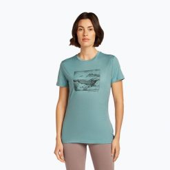 Koszulka damska icebreaker Merino 150 Tech Lite Terrain. Niebieskie bluzki damskie Icebreaker, bez wzorów, sportowe, bez kołnierzyka, bez ramiączek. Za 309.99 zł.