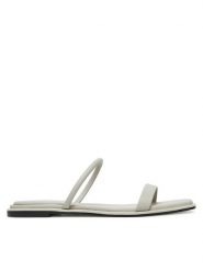 Calvin Klein Klapki Flat Sandal Squared 2-Bar Lth HW0HW02532 Beżowy. Brązowe klapki damskie Calvin Klein, bez wzorów, ze skóry, bez obcasa, bez zapięcia. Za 219.99 zł.