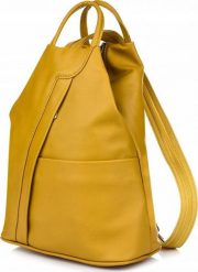 Vera Pelle MUSZTARDOWY Vera Pelle włoski Plecak Skórzany damski mały T52. Plecaki damskie Vera Pelle, bez wzorów. Za 241.99 zł.