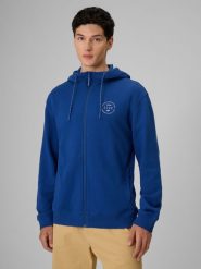 4F Bluza dresowa regular z kapturem męska - niebieska L. Niebieskie bluzy męskie 4F, l, bez wzorów, z dresówki, bez ramiączek, z kapturem. Za 199.99 zł.