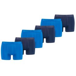 Puma Sportowe bokserki z mikrofibry, 6 szt. Niebieskie. Niebieskie bielizna sportowa męska Puma, bez wzorów, z elastanu. Za 303.99 zł.