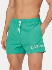 EA7 Emporio Armani Szorty kąpielowe 7M002000 AF13049 M7184 Zielony Regular Fit. Zielone kąpielówki męskie EA7 Emporio Armani, m, bez wzorów, z syntetyku. Za 279.99 zł.