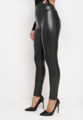 Czarne Legginsy z Ekoskóry z Wysokim Stanem i Wsuwanymi Kieszeniami Rievalia. Czarne legginsy damskie Born2be, bez wzorów, z jeansu. Za 29.99 zł.