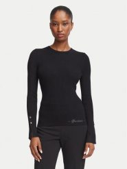 Guess Bluzka W6YR09 Z0948 Czarny Slim Fit. Czarne bluzki damskie Guess, xl, z aplikacjami, z wiskozy, bez kołnierzyka, bez ramiączek. Za 344.99 zł.