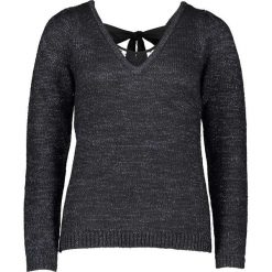 Sweter "Cosmo" w kolorze czarno-niebieskim. Czarne swetry nierozpinane damskie NAF NAF, xs, bez wzorów, klasyczne, bez kołnierzyka, bez ramiączek. W wyprzedaży za 89.95 zł.