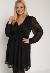 Czarna Rozkloszowana Sukienka z Siateczki z Kwiatowym Wzorem Vidnessa. Czarne sukienki damskie Born2be, na co dzień, plus size, bez wzorów, z poliesteru, klasyczne, bez kołnierzyka, plus size, bez ramiączek, rozkloszowane. Za 149.99 zł.