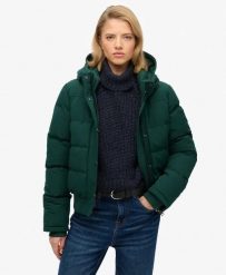 Superdry Kurtka Everest Bomber slim wodoodporna. Zielone kurtki męskie Superdry, z aplikacjami, z materiału. Za 667.20 zł.