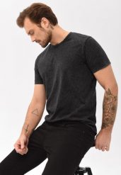 Bawełniana koszulka T-CID. Szare t-shirty męskie Volcano, l, bez wzorów, z bawełny, bez kołnierzyka, bez ramiączek. Za 69.99 zł.
