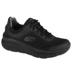 Buty sportowe Sneakersy męskie, Skechers D'Lux Walker. Czarne buty sportowe męskie Skechers, bez wzorów, bez zapięcia, trekkingowe. Za 369.99 zł.