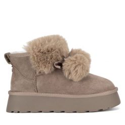 Śniegowce Eva Minge. Szare śniegowce damskie Eva Minge, bez zapięcia. Za 319.00 zł.