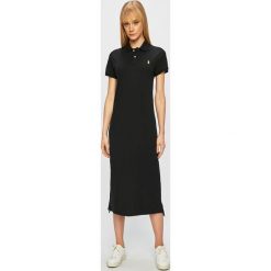 Polo Ralph Lauren - Sukienka. Czarne sukienki damskie Polo Ralph Lauren, na co dzień, s, bez wzorów, z bawełny, casualowe, bez kołnierzyka, bez ramiączek, midi, proste. W wyprzedaży za 499.90 zł.