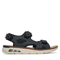 Sandały Rieker. Niebieskie sandały męskie Rieker, bez wzorów, bez zapięcia. Za 379.99 zł.