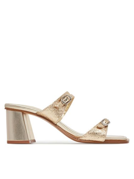 Aldo Klapki Maymay 14028463 Złoty. Żółte klapki damskie Aldo, bez wzorów, ze skóry, bez obcasa, bez zapięcia. Za 499.99 zł.