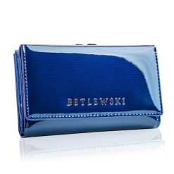 Portfel damski BETLEWSKI ZBPD-BS-108 niebieski. Niebieskie portfele damskie Betlewski, z lakierowanej skóry. Za 139.99 zł.