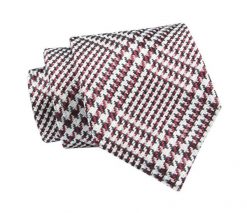 Jedwabny Krawat Chattier - Geometryczny Wzór. Czerwone krawaty i muchy Chattier, bez wzorów, z jedwabiu, eleganckie. Za 89.00 zł.