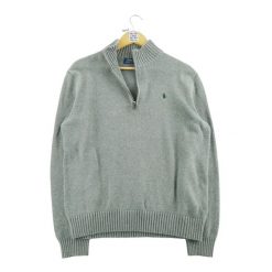Second life - Polo Ralph Lauren sweter męski z suwakiem przy szyi - Jak nowy. Szare swetry męskie Ralph Lauren, l, bez wzorów, z materiału, eleganckie, bez kołnierzyka, bez ramiączek. Za 255.56 zł.