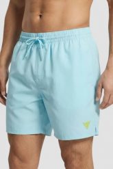 GUESS Błękitne męskie kapielówki New Basic, Rozmiar S. Niebieskie kąpielówki męskie Guess, m, z aplikacjami. Za 259.99 zł.