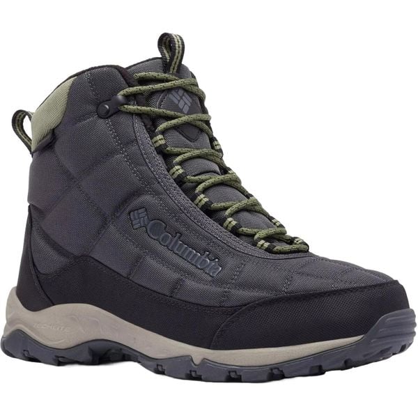 Buty męskie Columbia Firecamp. Szare buty zimowe męskie Columbia, bez wzorów, bez obcasa, bez zapięcia. Za 590.00 zł.