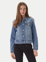 Guess Jeans Kurtka jeansowa W6GN14 D0971 Niebieski Regular Fit. Niebieskie kurtki damskie Guess Jeans, xs, z aplikacjami, z bawełny, bez kaptura. Za 665.99 zł.