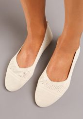 Beżowe Płaskie Balerinki z Siateczkowego Materiału Nelibra. Brązowe balerinki damskie Renee, bez wzorów, eleganckie, bez obcasa, na płaskiej podeszwie, bez zapięcia. Za 44.99 zł.