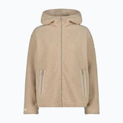 Płaszcz damski CMP 36P2916 Long Teddy. Brązowe płaszcze damskie CMP, bez wzorów, eleganckie, bez kołnierzyka, bez kaptura. Za 348.86 zł.