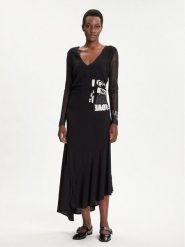 Desigual Sukienka codzienna Posinew 25WWVW26 Czarny Slim Fit. Czarne sukienki damskie Desigual, na co dzień, s, bez wzorów, z wiskozy, bez kołnierzyka, bez ramiączek, proste. Za 299.99 zł.