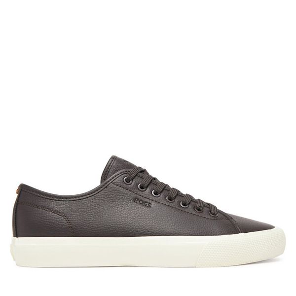 Tenisówki BOSS. Brązowe trampki męskie Boss, bez wzorów, bez zapięcia. Za 379.99 zł.