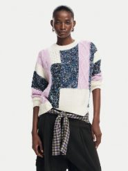 Desigual Sweter Edmonton 24WWJF19 Kolorowy Regular Fit. Swetry nierozpinane damskie Desigual, m, bez wzorów, z syntetyku, bez kołnierzyka, bez ramiączek. Za 389.99 zł.
