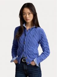 Polo Ralph Lauren Kardigan 211972104501 Niebieski Slim Fit. Niebieskie kardigany damskie Polo Ralph Lauren, l, bez wzorów, z wełny, bez kołnierzyka. Za 1,199.00 zł.