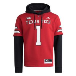 Bluza Texas Tech Home Hooded. Czarne bluzy męskie Adidas, m, bez wzorów, casualowe, bez ramiączek, z kapturem. Za 529.00 zł.