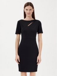 Calvin Klein Sukienka koktajlowa K20K208174 Czarny Regular Fit. Czarne sukienki damskie Calvin Klein, bez wzorów, z syntetyku, wizytowe, bez kołnierzyka, bez ramiączek. Za 399.99 zł.