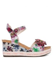 Laura Vita Sandały Facyo 75 Fioletowy. Fioletowe sandały damskie Laura Vita, bez wzorów, ze skóry, bez obcasa, na koturnie, bez zapięcia. Za 439.99 zł.